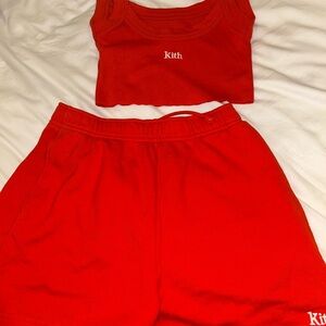 Kith Red Tank Top and Shorts Set